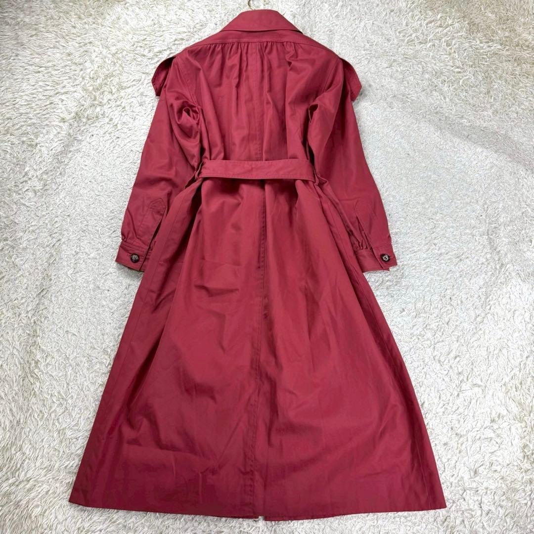 イヴサンローラン YSL トレンチコート ベルト エポレット レッド L
