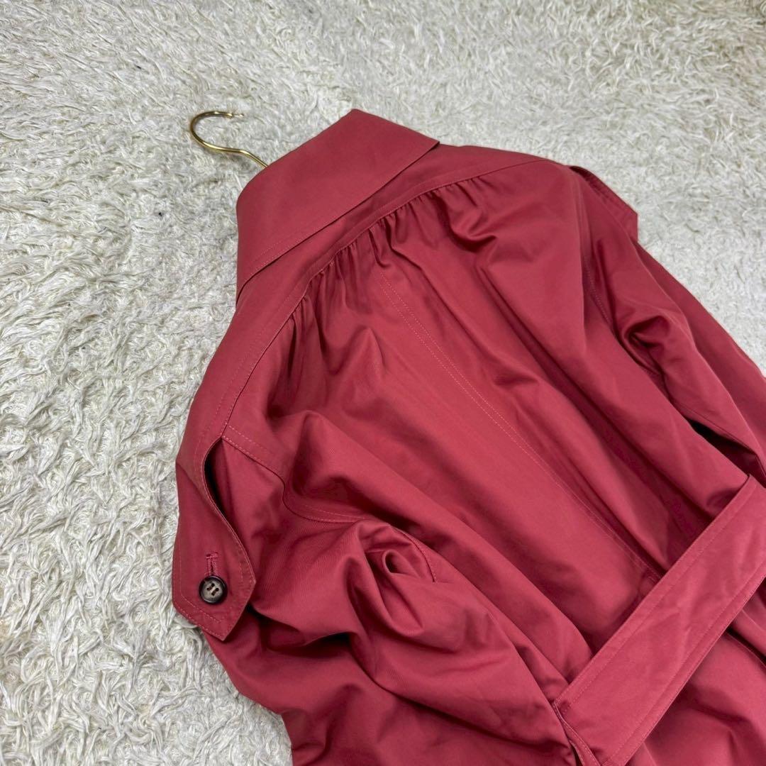 イヴサンローラン YSL トレンチコート ベルト エポレット レッド L