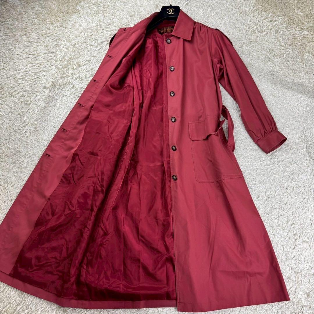 イヴサンローラン YSL トレンチコート ベルト エポレット レッド L