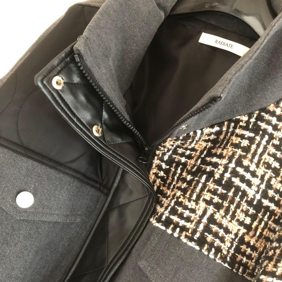 ヤマダヤ・ラディエイト RADIATE ツイードコンビネーションショートコート