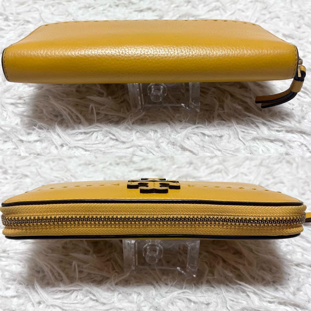 Tory Burch マックグロー 長財布 ラウンドファスナー 本革 イエロー