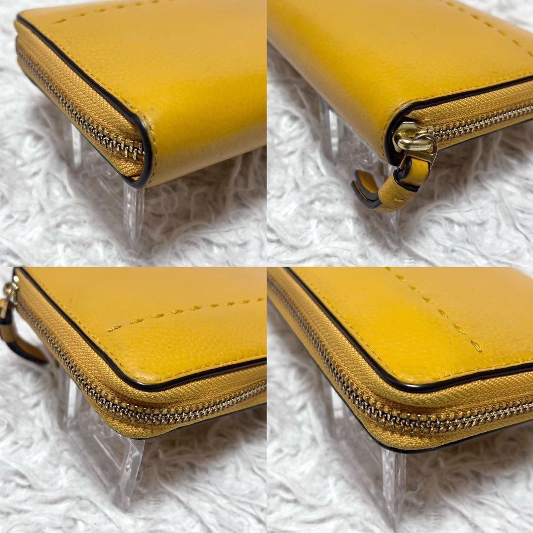 Tory Burch マックグロー 長財布 ラウンドファスナー 本革 イエロー