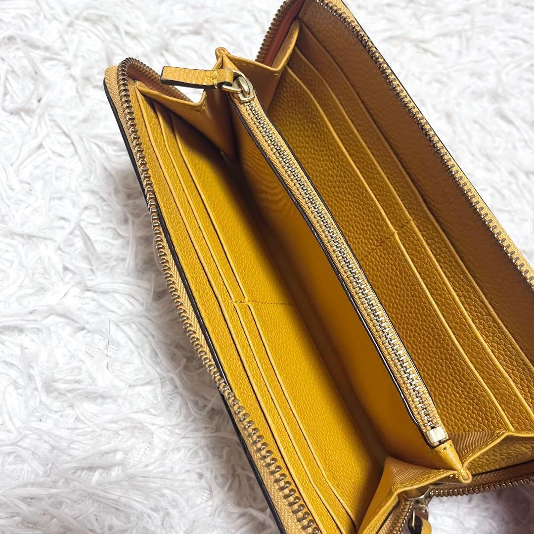 Tory Burch マックグロー 長財布 ラウンドファスナー 本革 イエロー