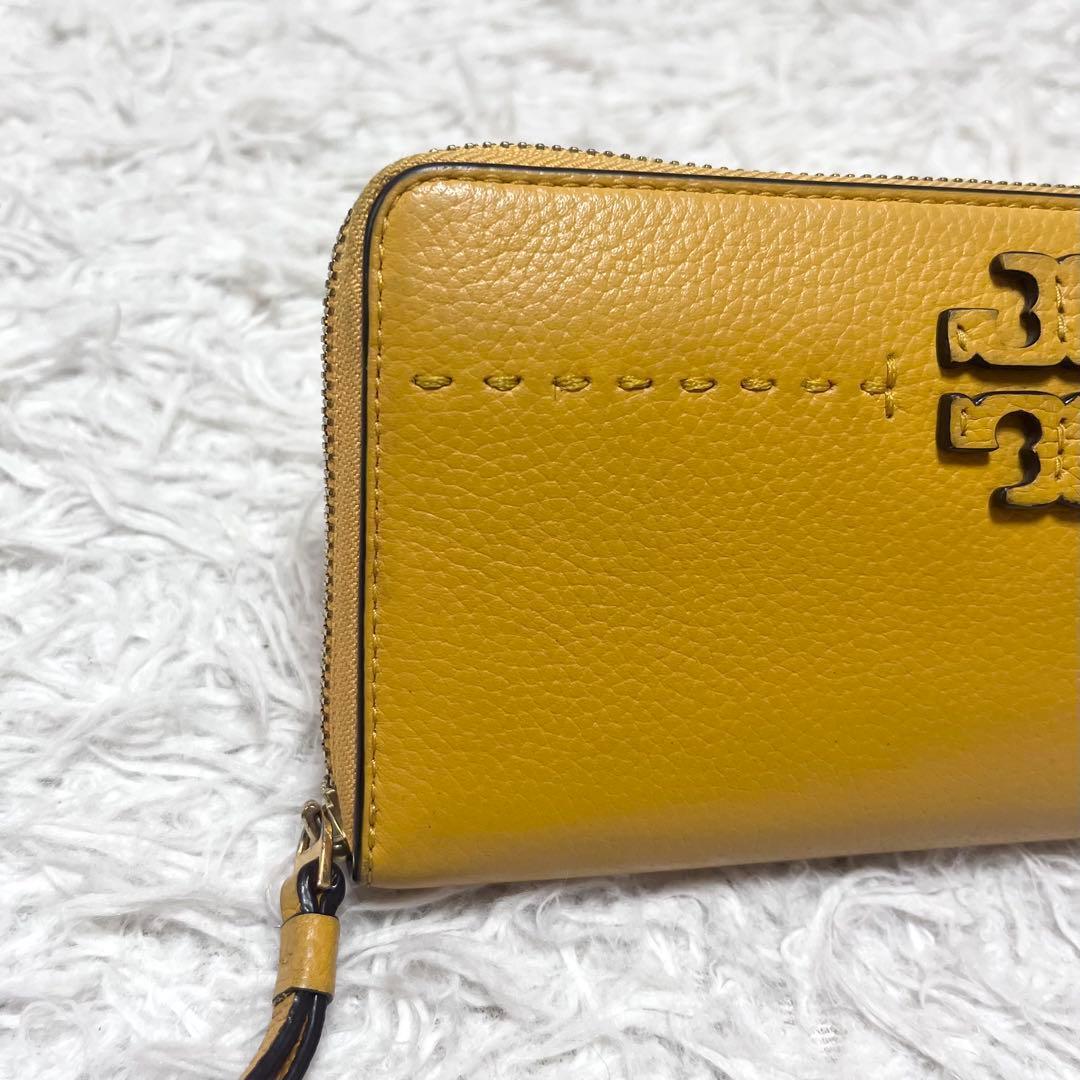 Tory Burch マックグロー 長財布 ラウンドファスナー 本革 イエロー