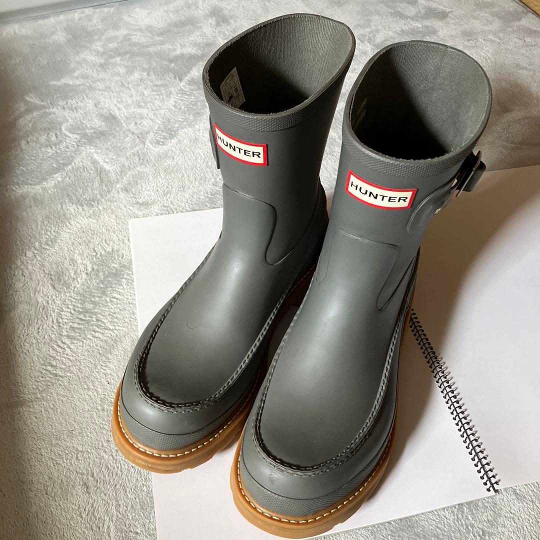 夏男さん★美品　Hunter 希少カラー長靴　メンズ　27センチグレー　ハンター