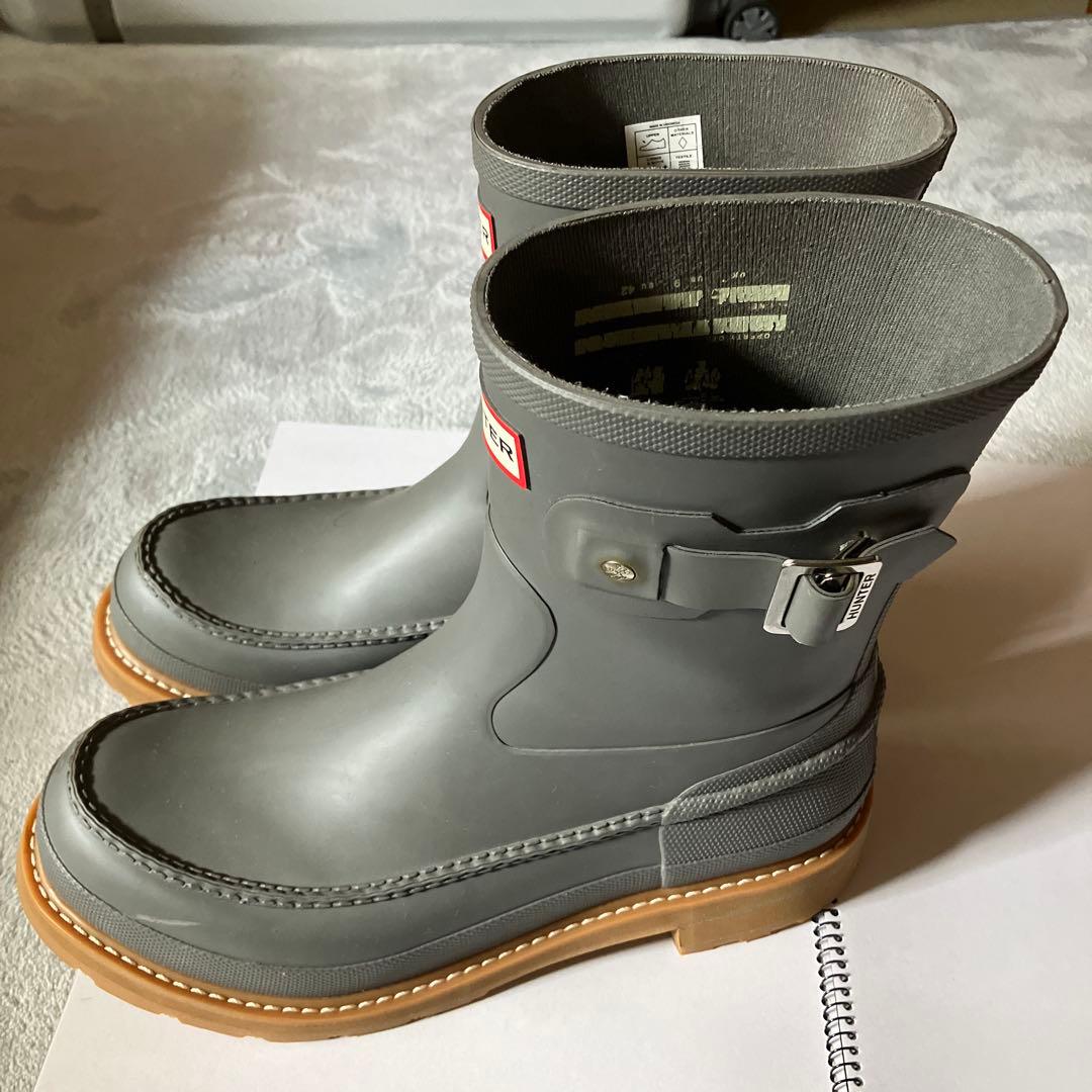 夏男さん★美品　Hunter 希少カラー長靴　メンズ　27センチグレー　ハンター