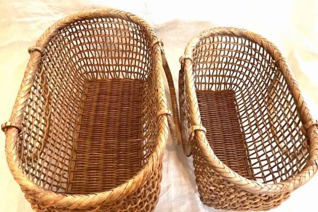 籠　透かし編　あけび　こだし　民芸　入れ子透かし編　あけび　こだし　民芸　入れ子