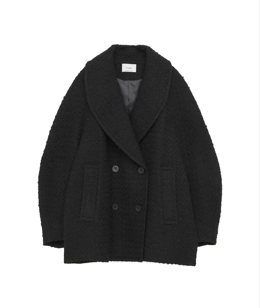MINAMI TANAKA×CLANE OVER TWEED COAT ブラック