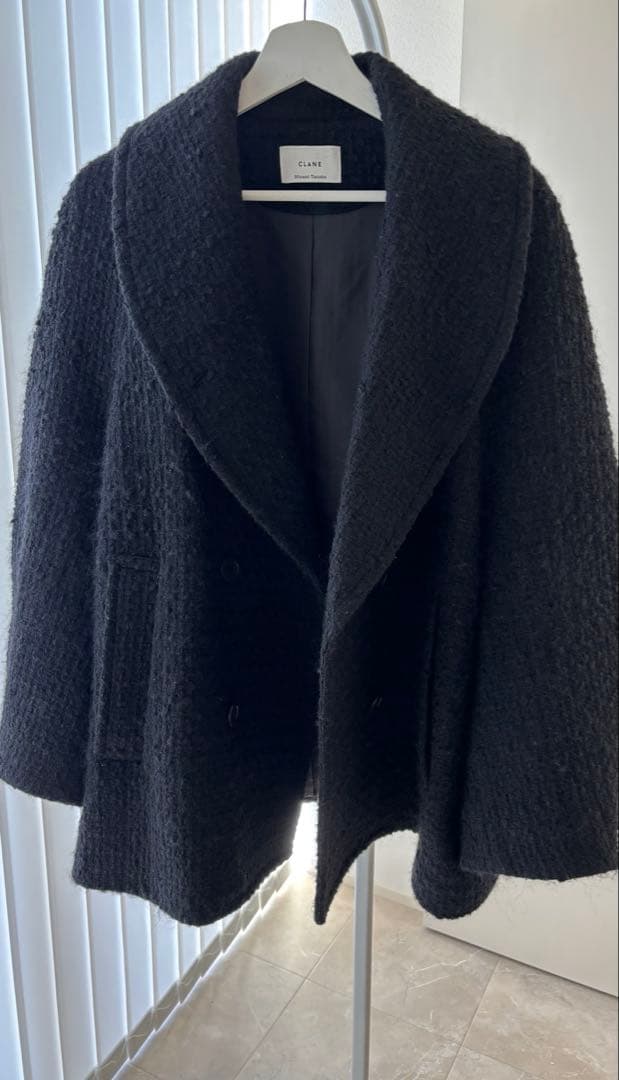 MINAMI TANAKA×CLANE OVER TWEED COAT ブラック