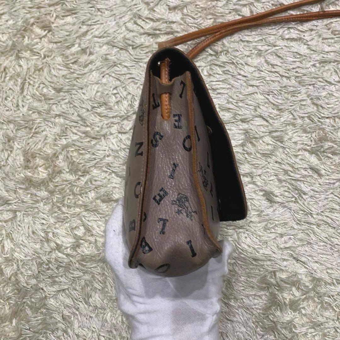 美品✨イルビゾンテ ショルダーバック 日本限定 ロゴ総柄 レザー グレージュ
