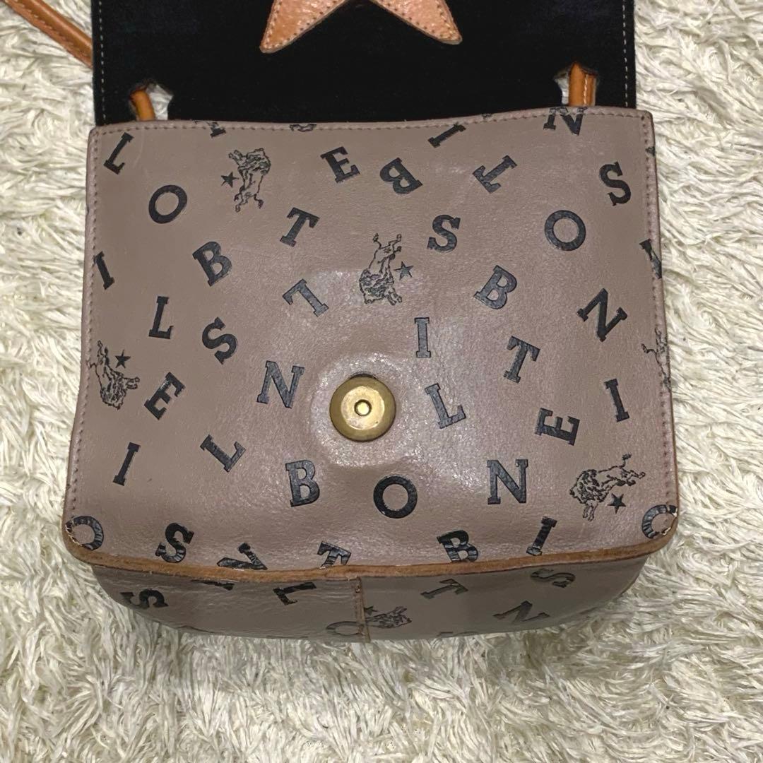 美品✨イルビゾンテ ショルダーバック 日本限定 ロゴ総柄 レザー グレージュ