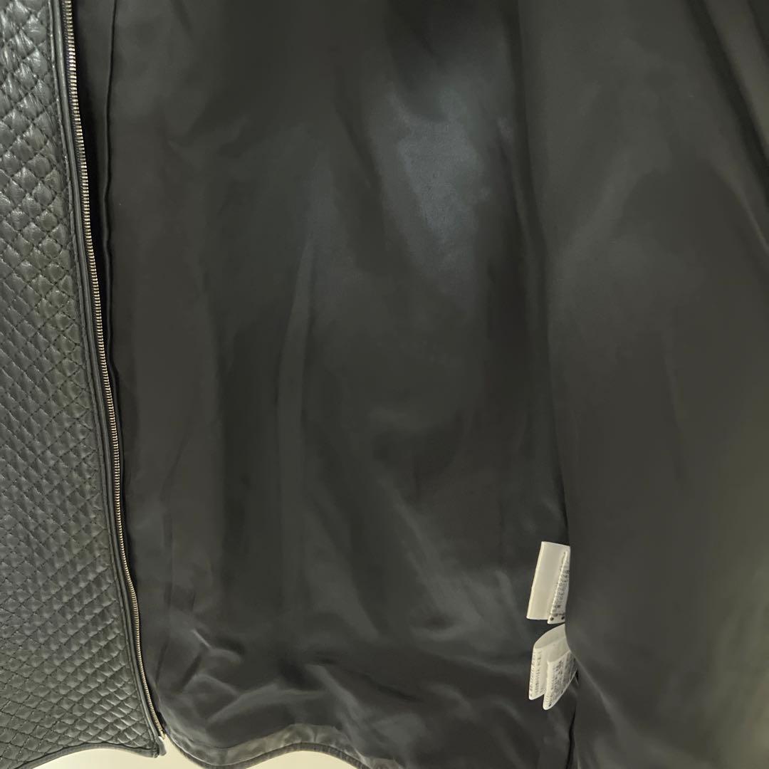 ADORE ラムレザー キルティング ノーカラージャケット 38 ブラック 古着