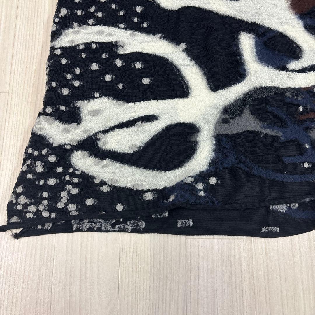 KAPITAL ネイビー グレー ストール　縮絨ウール　ジャーニーカリブマフラー