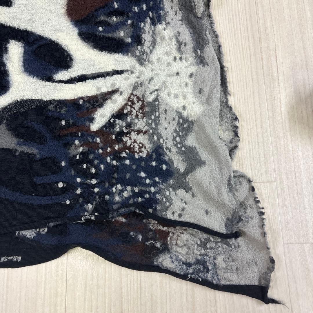 KAPITAL ネイビー グレー ストール　縮絨ウール　ジャーニーカリブマフラー