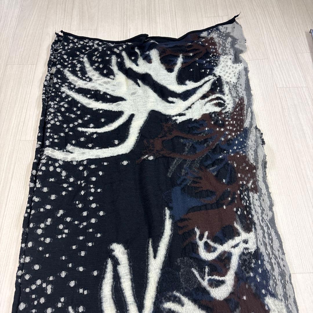 KAPITAL ネイビー グレー ストール　縮絨ウール　ジャーニーカリブマフラー