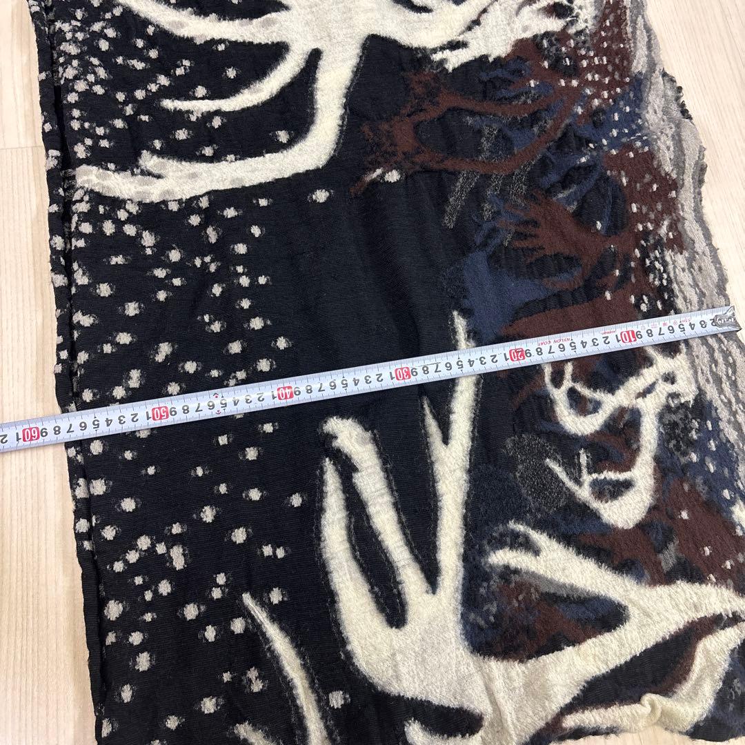 KAPITAL ネイビー グレー ストール　縮絨ウール　ジャーニーカリブマフラー