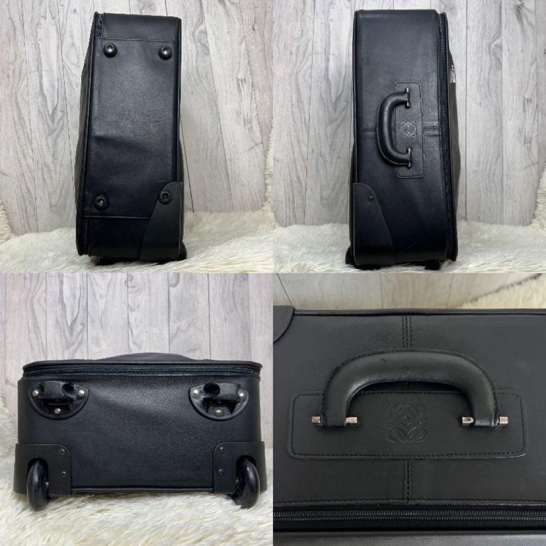 希少♡オールレザー♡LOEWE ロエベ アナグラム キャリーケース ブラック