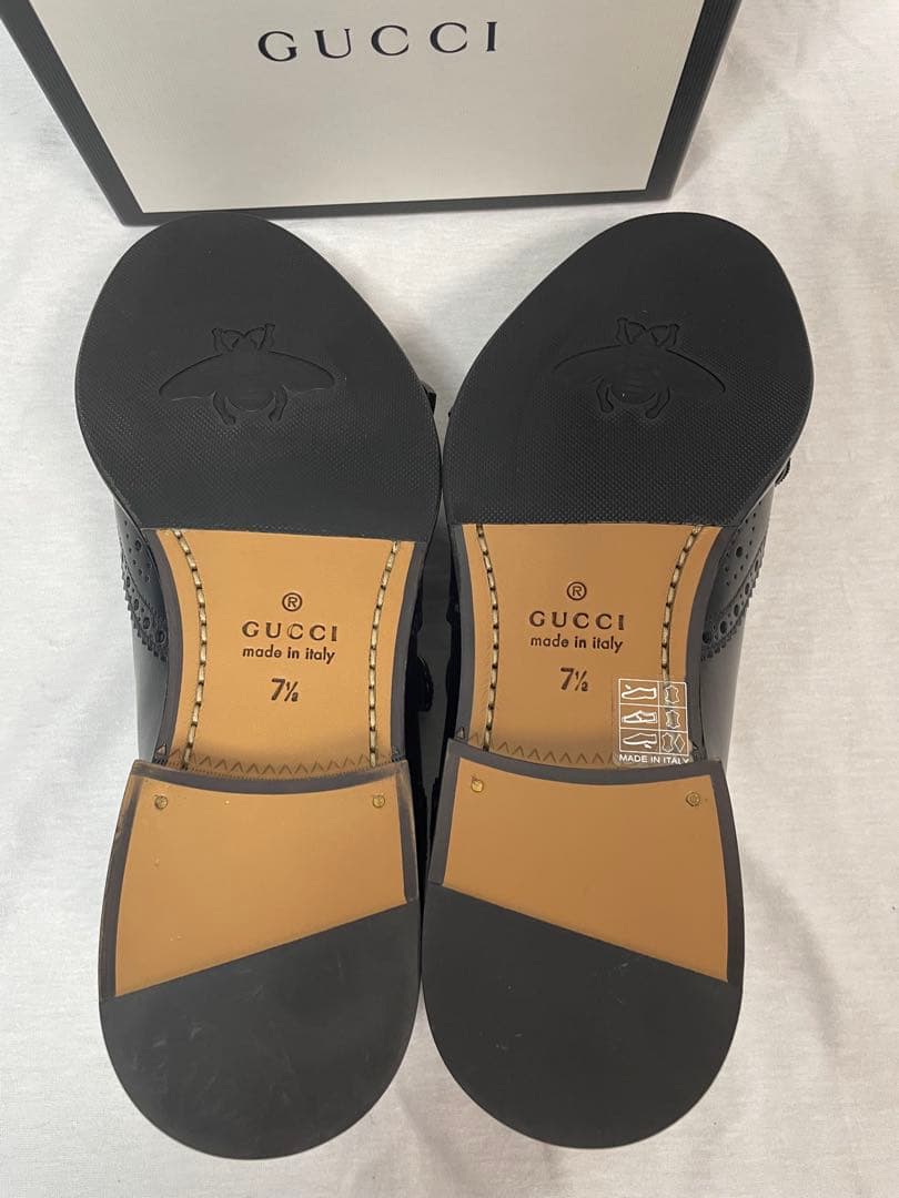 2D111 GUCCI ケルコア ブローグモンクシューズ 26.5cm