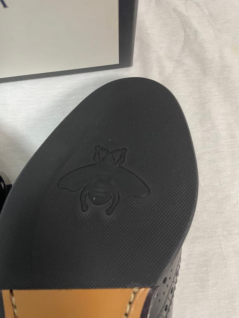 2D111 GUCCI ケルコア ブローグモンクシューズ 26.5cm