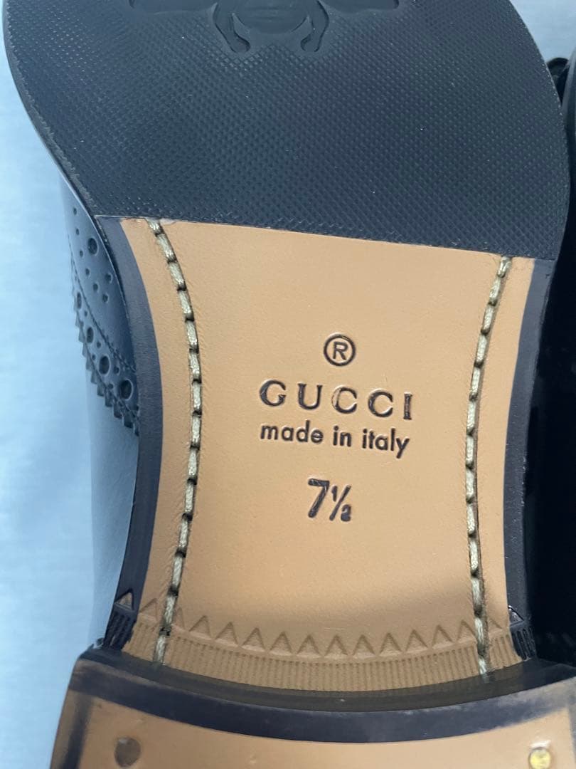 2D111 GUCCI ケルコア ブローグモンクシューズ 26.5cm