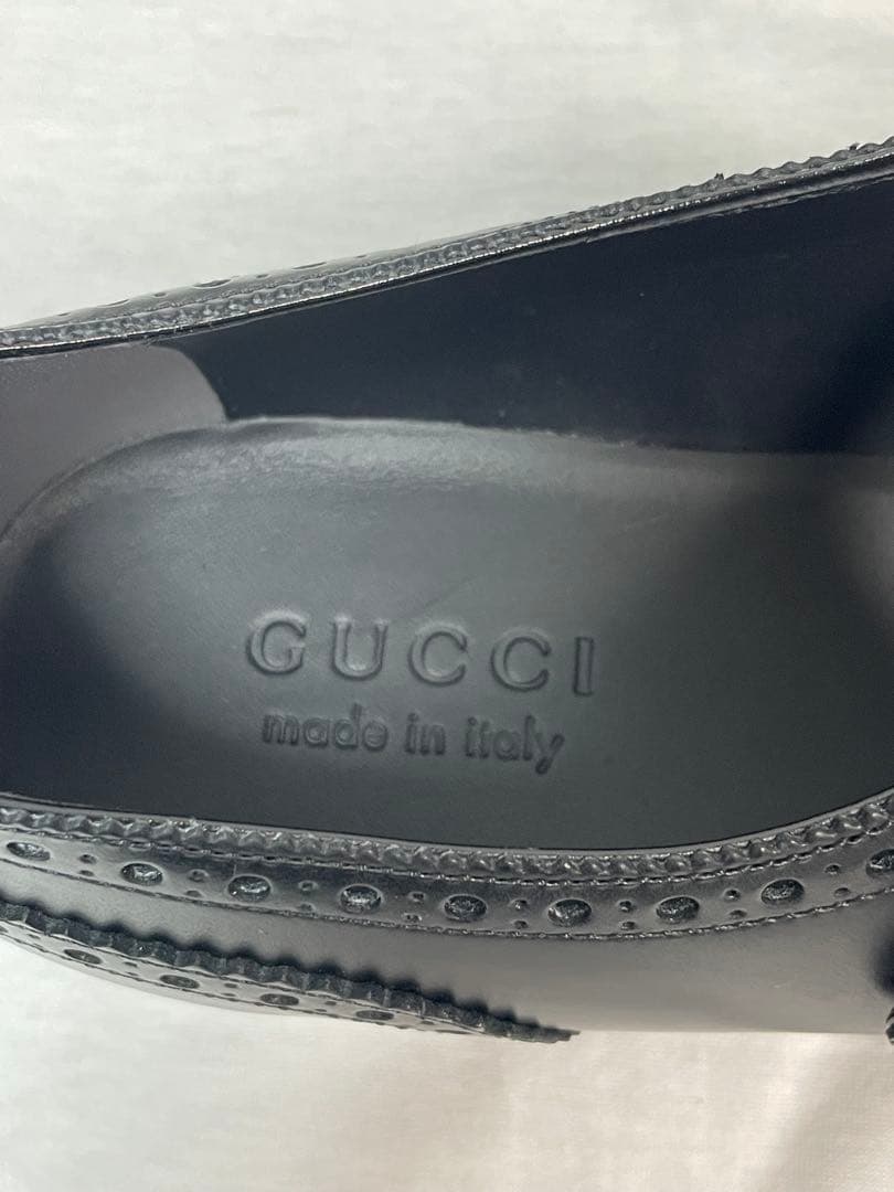 2D111 GUCCI ケルコア ブローグモンクシューズ 26.5cm