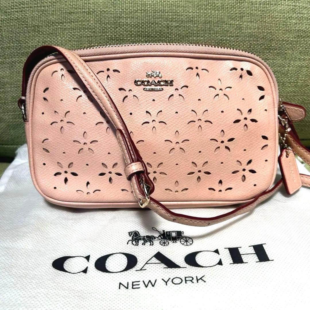 パンチング　COACH コーチ　ショルダーバッグ　ミニショルダー　オールレザー