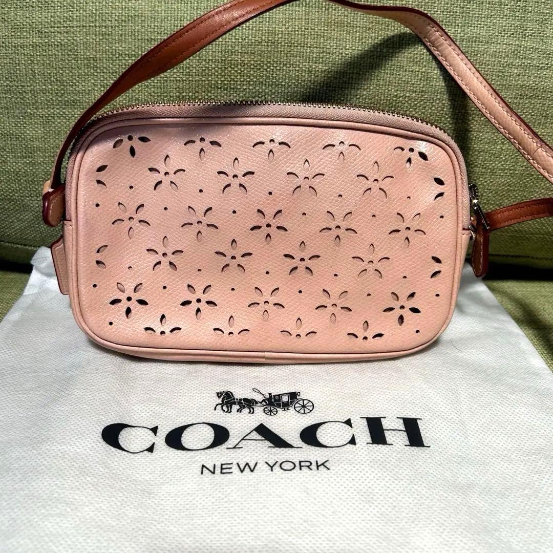 パンチング　COACH コーチ　ショルダーバッグ　ミニショルダー　オールレザー