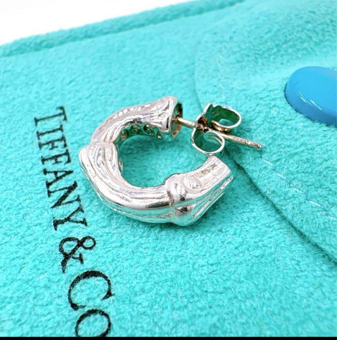 美品 オールドティファニー バンブー 片耳 ピアス シルバー925