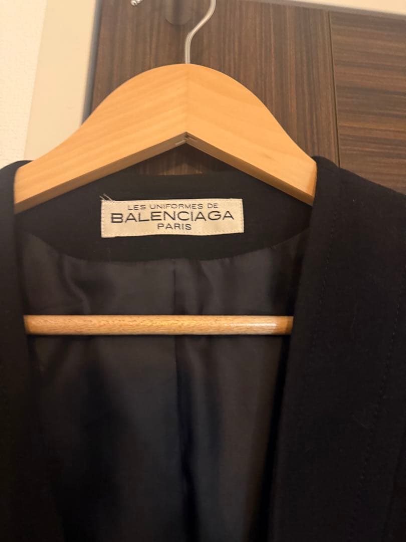 BALENCIAGA ブラック ノーカラージャケット