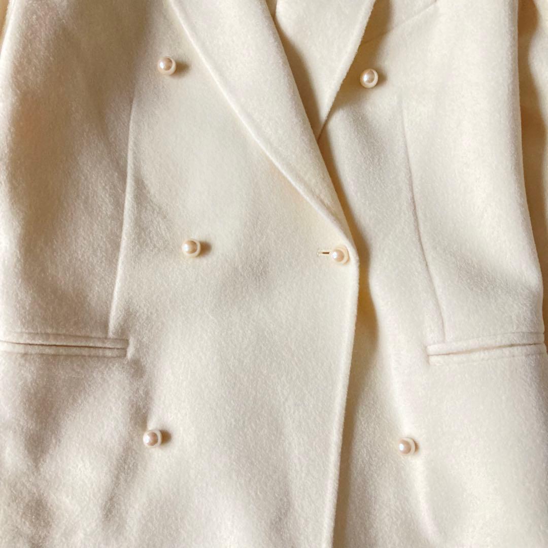 ★マディソンブルー★パールチェスターコート★エスティネーション別注★白★XS★