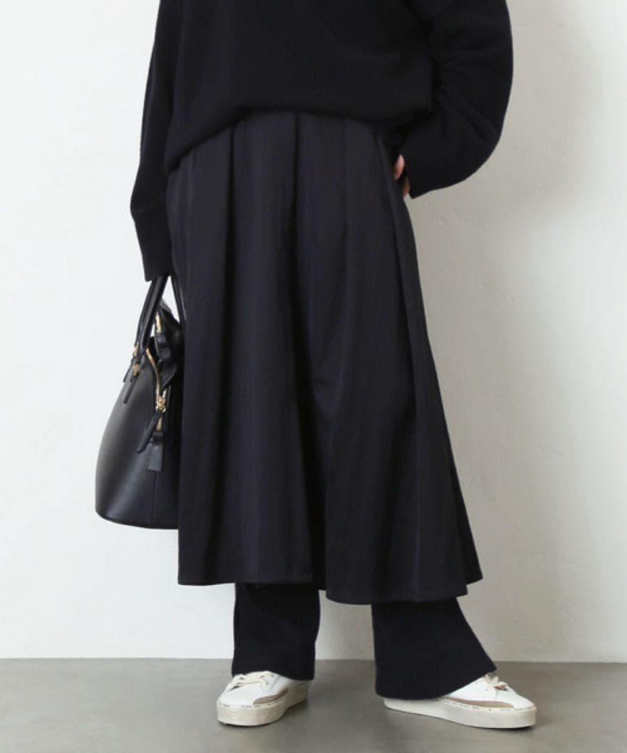 美品！Deuxieme Classe フレアリブパンツ 黒 ドゥーズィエムクラス