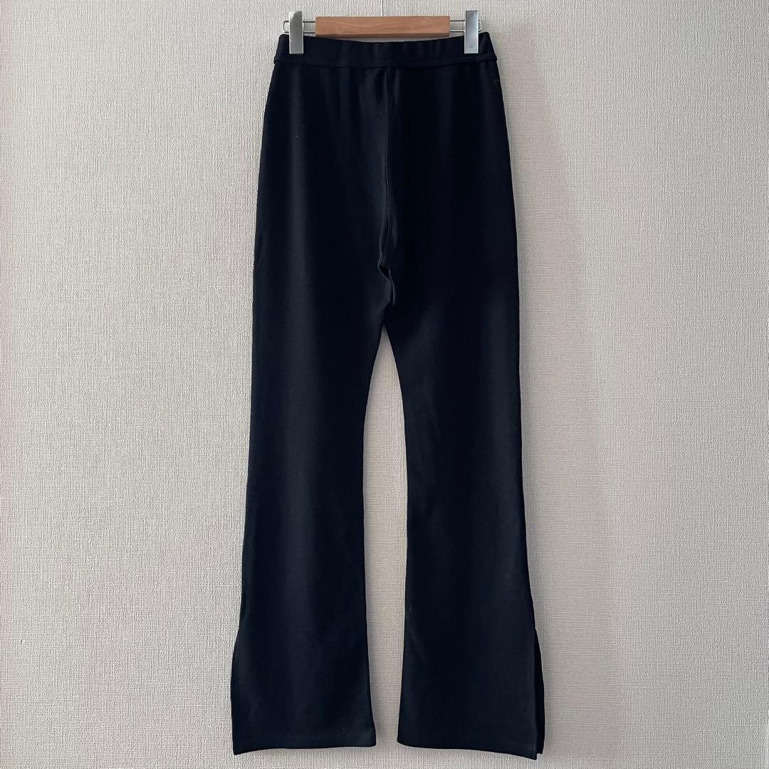 美品！Deuxieme Classe フレアリブパンツ 黒 ドゥーズィエムクラス