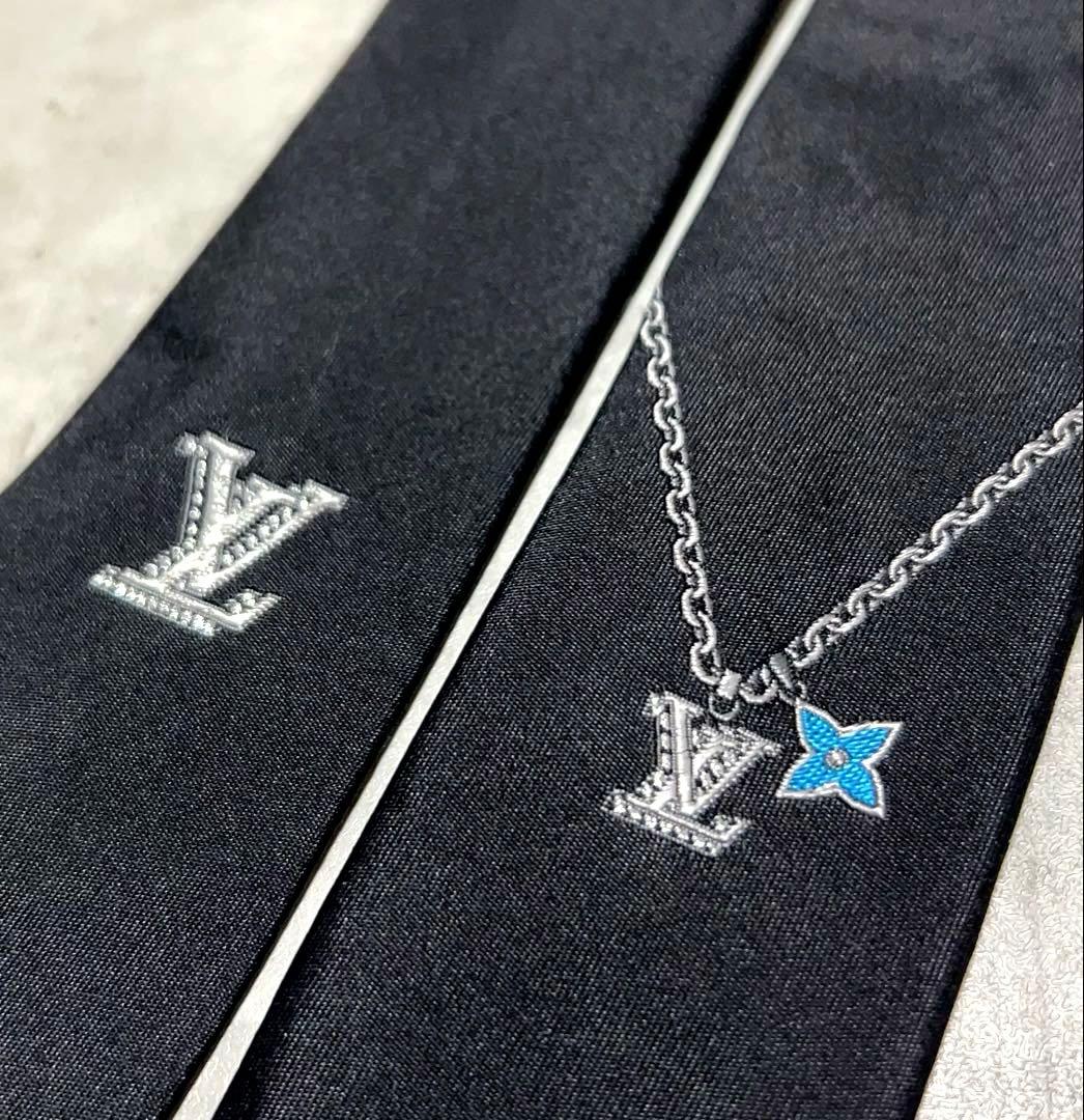 LOUIS VUITTON ネクタイ ハイブランド LVロゴ ソリッド 箱付き