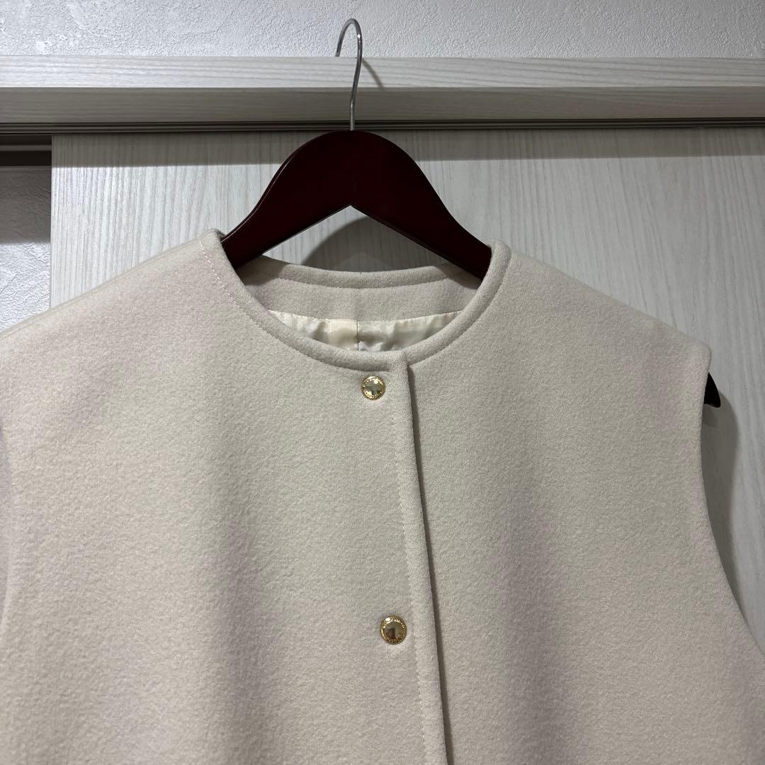 マッキントッシュフィロソフィー メルトン ロングジレ ノーカラー 36 1223