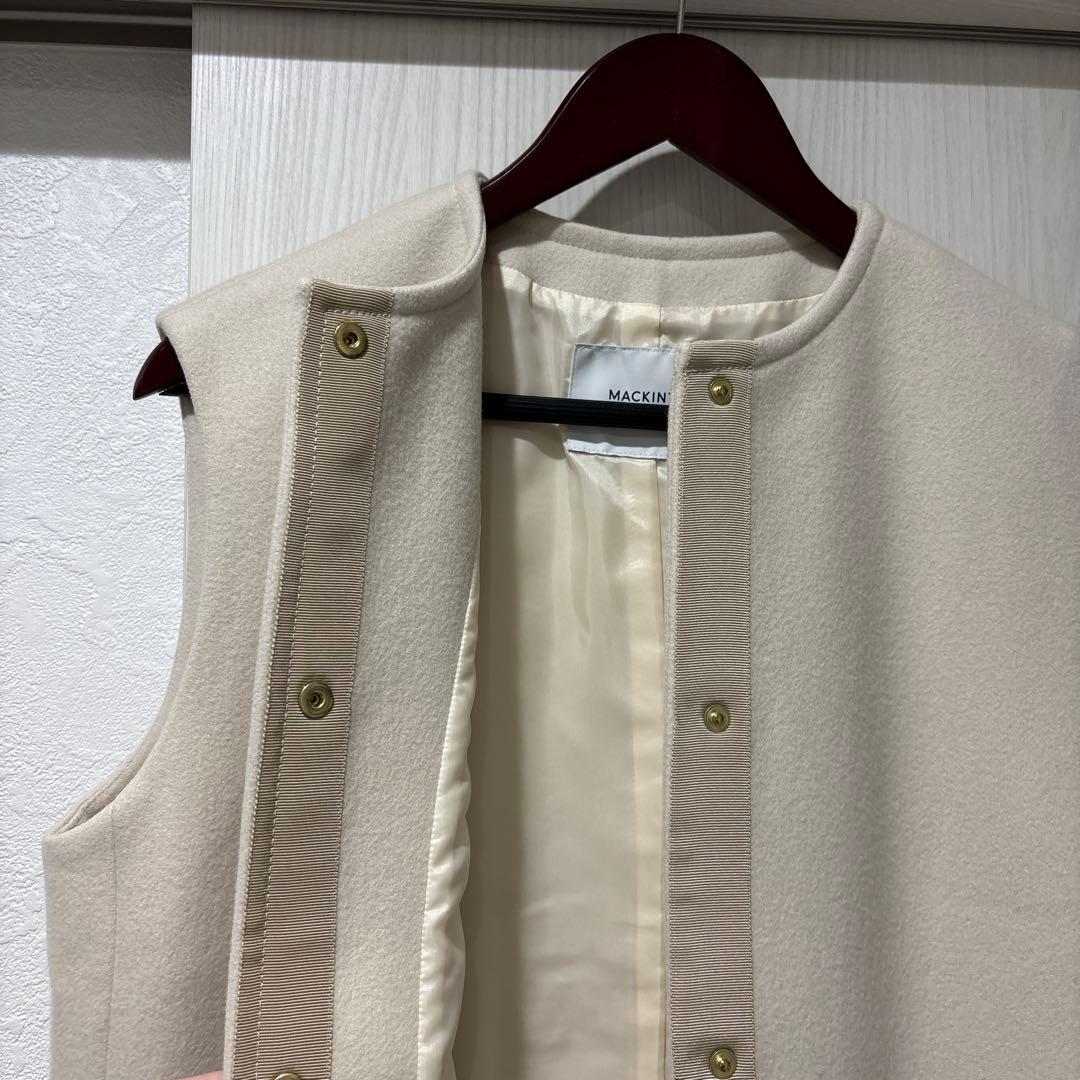 マッキントッシュフィロソフィー メルトン ロングジレ ノーカラー 36 1223