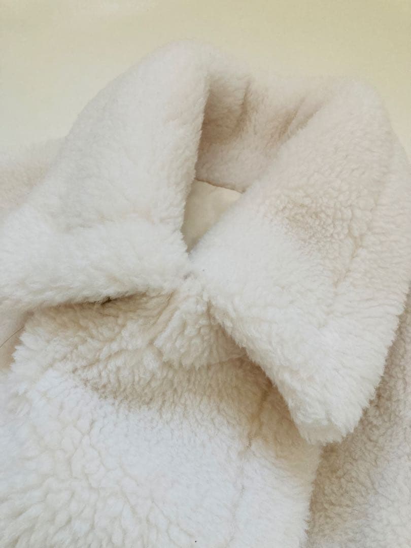 テディ ケープ ポンチョ コート ホワイト ベアポンチョ