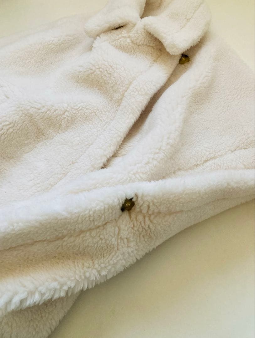 テディ ケープ ポンチョ コート ホワイト ベアポンチョ