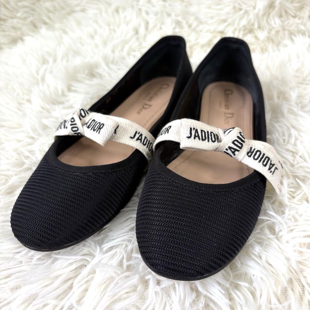 【美品】ディオール　J'ADIOR ロゴ入　フラットシューズ