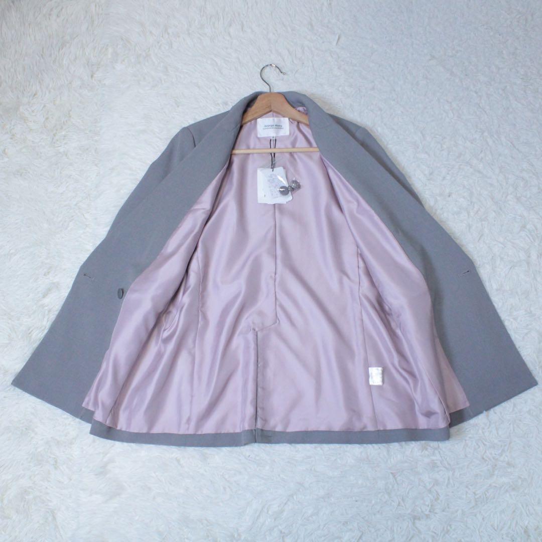 新品 24AW アルページュストーリー W釦テーラードジャケット グレー ピンク