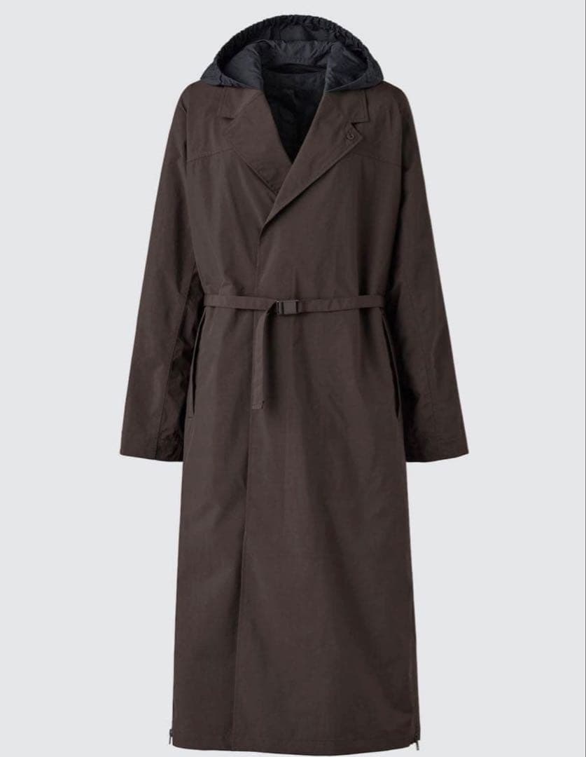 【新品】UNIQLO U ステンカラーロングコート 39ダークブラウン