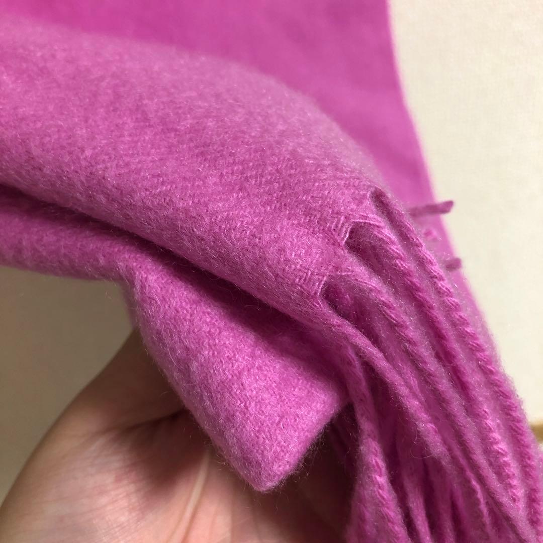 ジョンストンズ カシミヤ 大判ストール　ドゥロワー 別注　ピンク