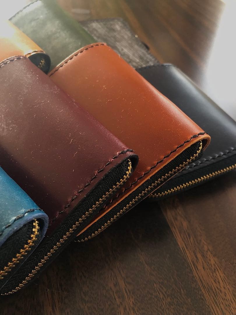 ブライドルレザー　Lファスナーウォレット　ハンドメイド　　※イベント展示品