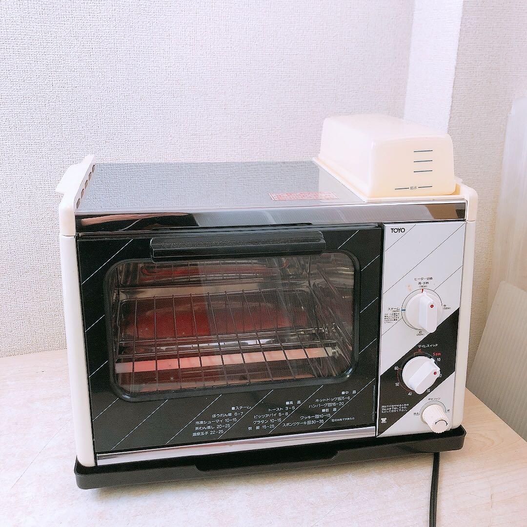 通電OK トーヨー スチームオーブン ＆トースター レトロ家電 付属品有 箱有