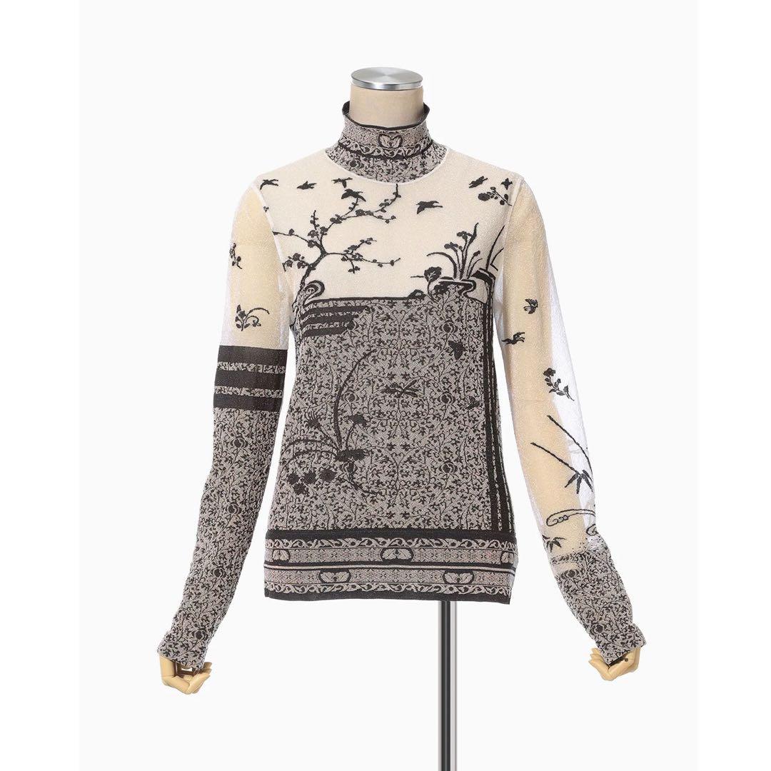 mame シアー ハイネックトップス