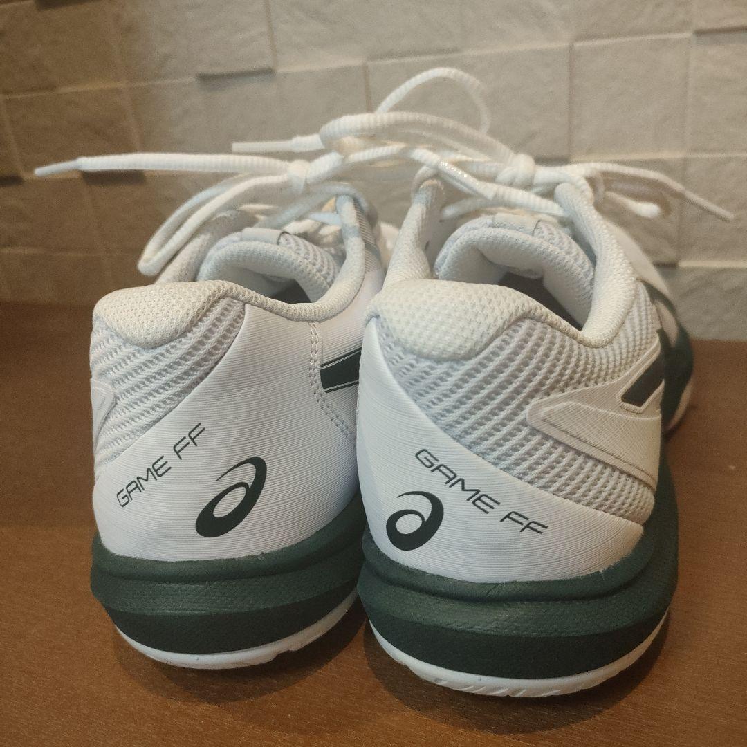 アシックス　game ff 白グリーン　26センチ
