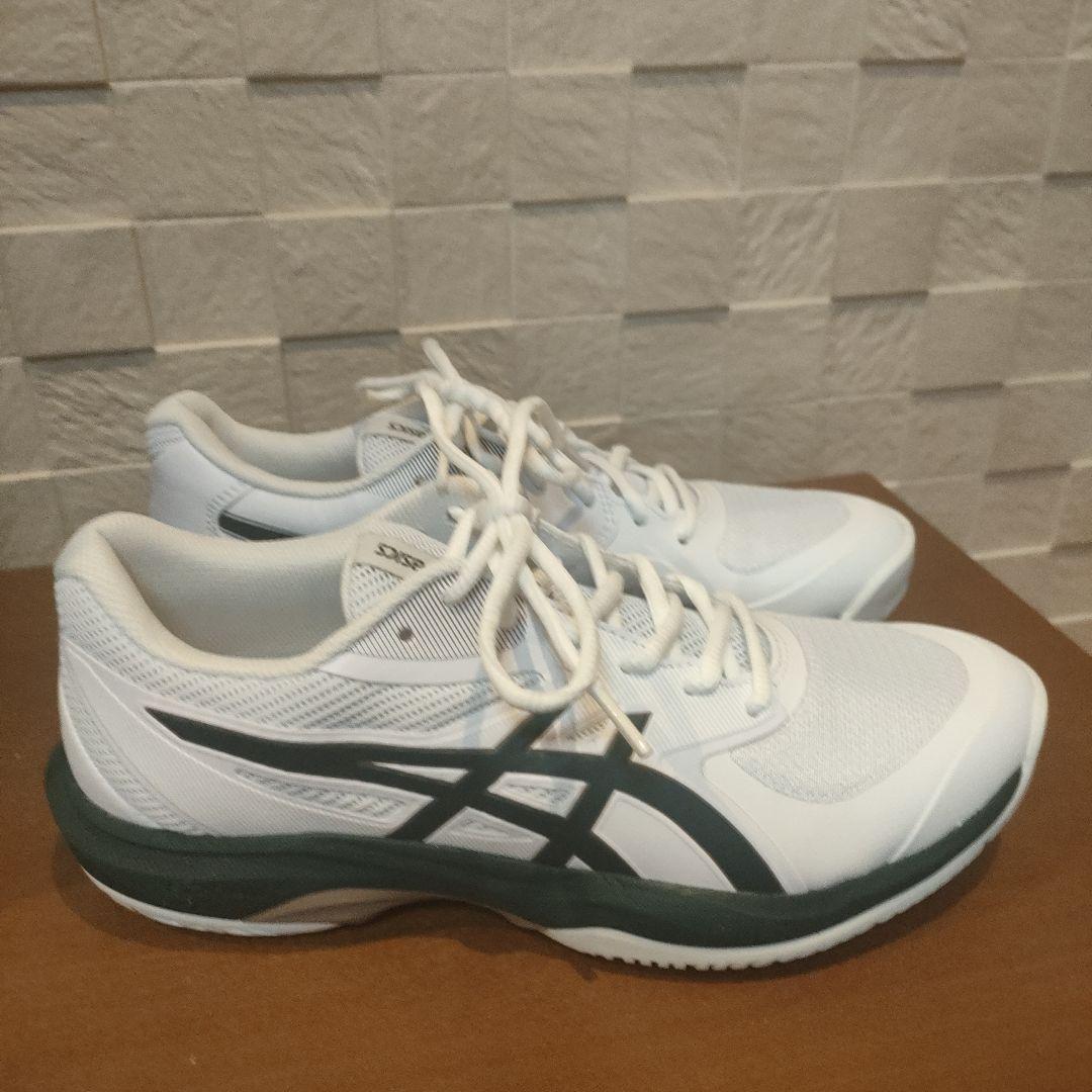アシックス　game ff 白グリーン　26センチ