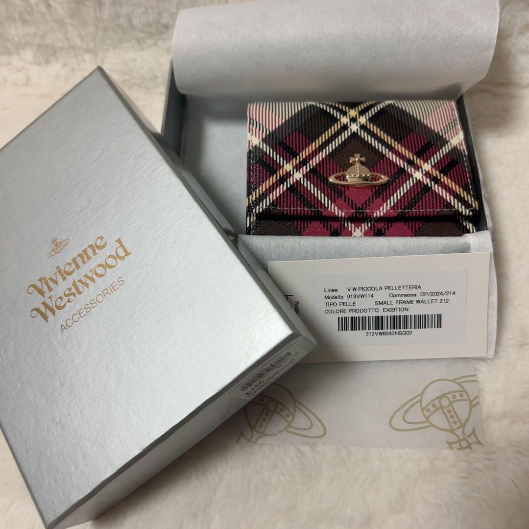 Vivienne Westwood チェック柄三つ折り財布