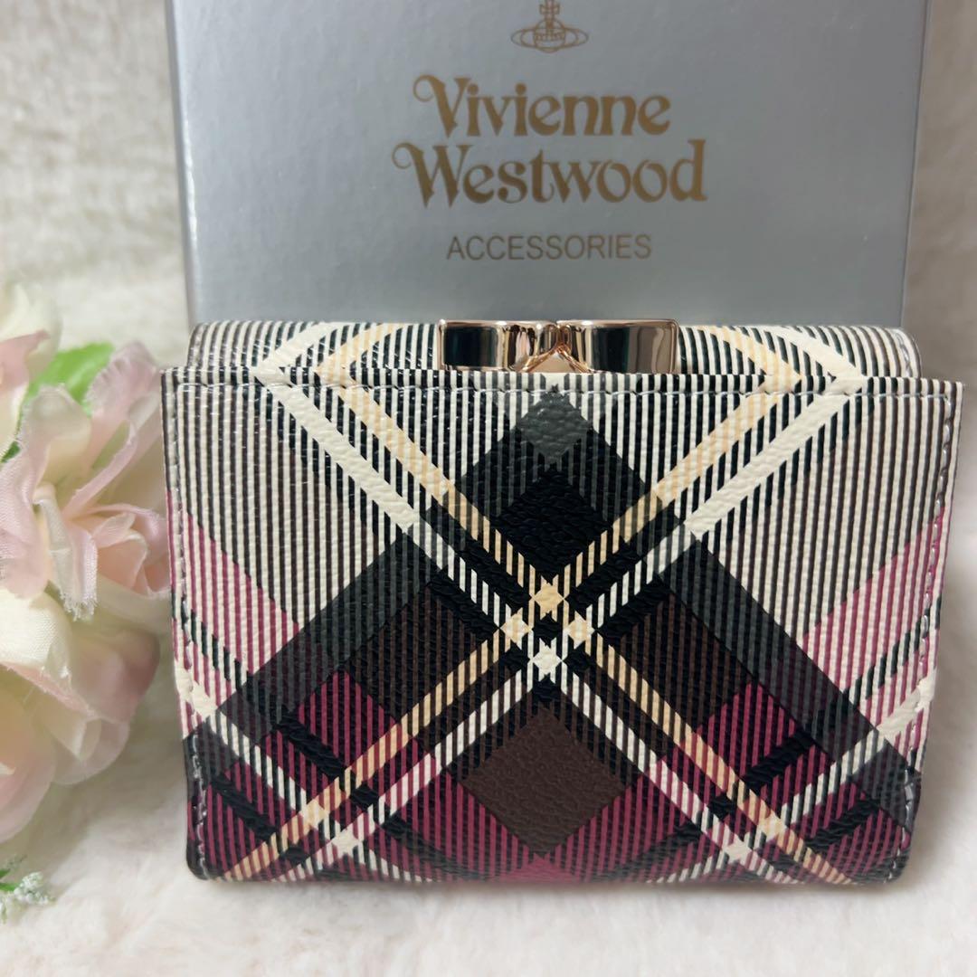 Vivienne Westwood チェック柄三つ折り財布