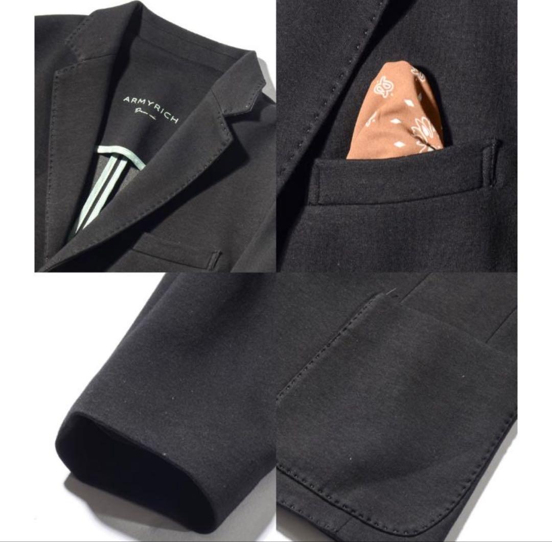 極美品 最大サイズ5L【ARMYRICH】ストレッチ パンツ スーツ セット 黒
