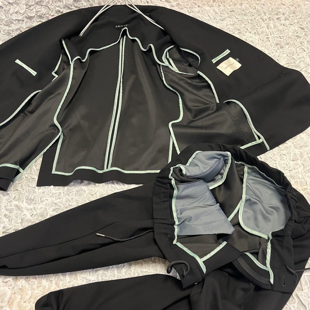 極美品 最大サイズ5L【ARMYRICH】ストレッチ パンツ スーツ セット 黒